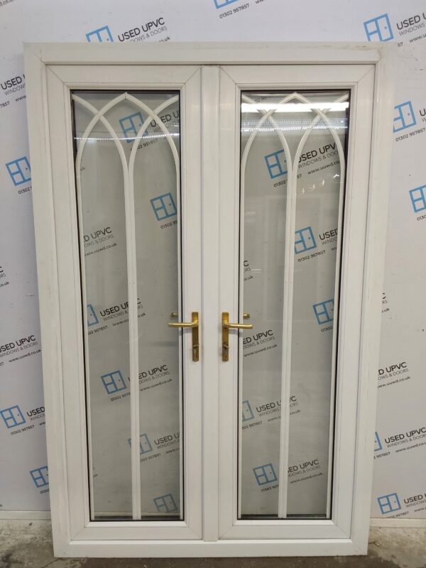 Used White Upvc French Doors 1360mm x 2090mm EA6 - Image 2