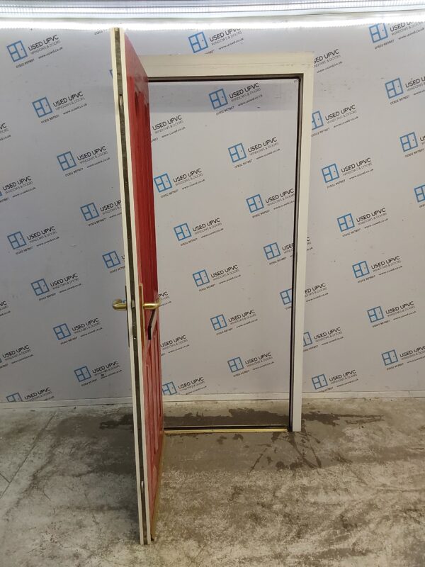Used Red Composite Front Door 930mm x 2120mm (Reduce To 2070mm) 0533 - Image 3