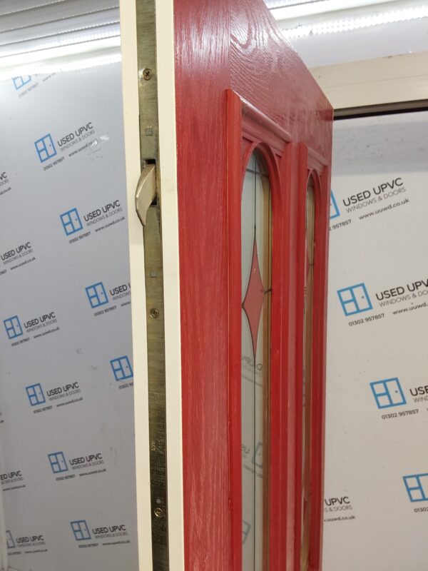 Used Red Composite Front Door 930mm x 2120mm (Reduce To 2070mm) 0533 - Image 4