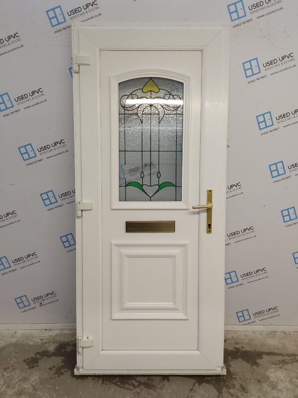 Used White Upvc Front Door 895mm x 2080mm 0498 - Image 2