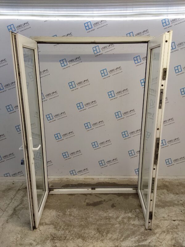 Used White Upvc French Doors 1400mm x 2050mm EA12 - Image 2