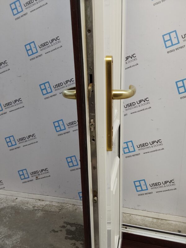 Used Woodgrain Upvc Back Door (Outwards Opening) 670mm x 2080mm C7D067 - Image 4