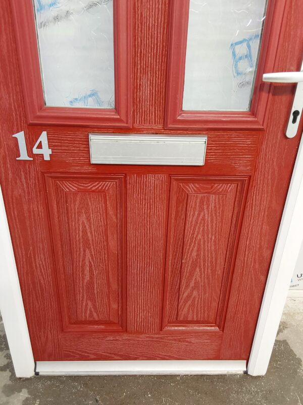 Used Red Composite Front Door 925mm x 2060mm C8D26 - Image 11