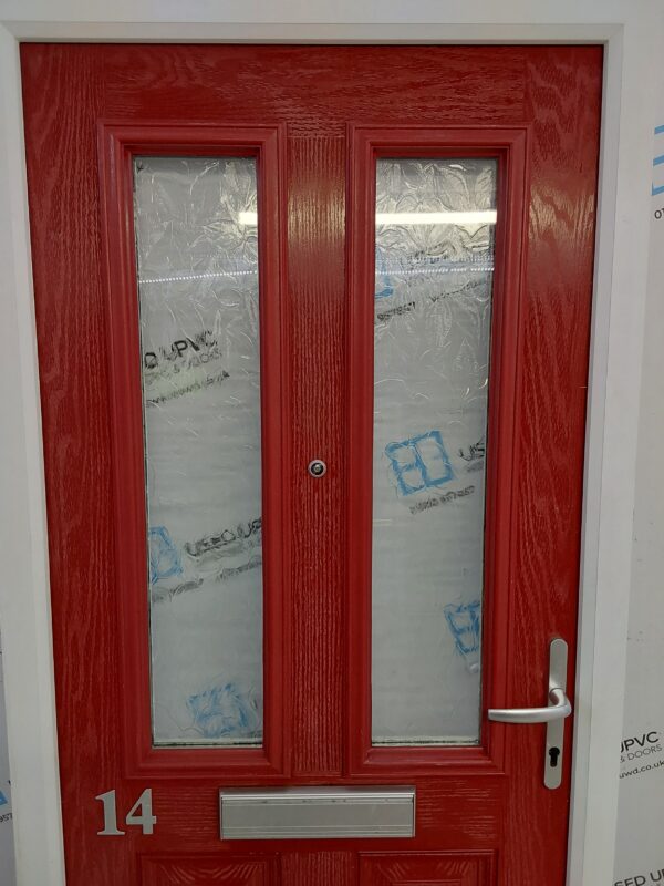 Used Red Composite Front Door 925mm x 2060mm C8D26 - Image 12