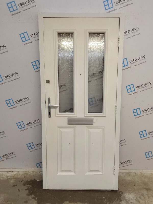 Used Red Composite Front Door 925mm x 2060mm C8D26 - Image 2