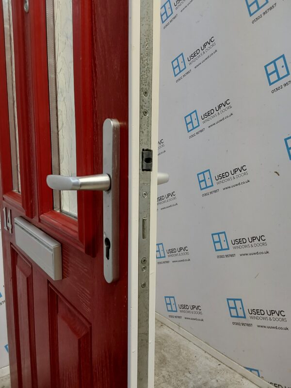 Used Red Composite Front Door 925mm x 2060mm C8D26 - Image 5