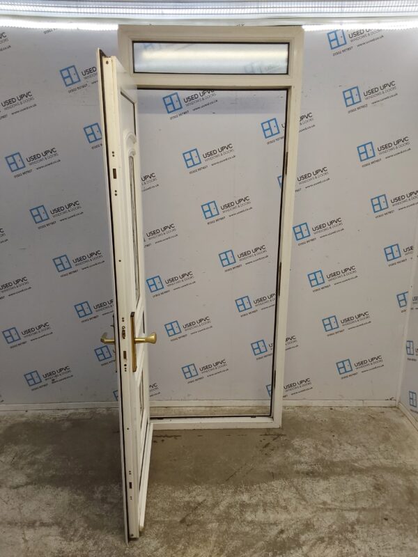 Used White Upvc Back Door And Toplight 915mm x 2285mm 0803 - Image 3