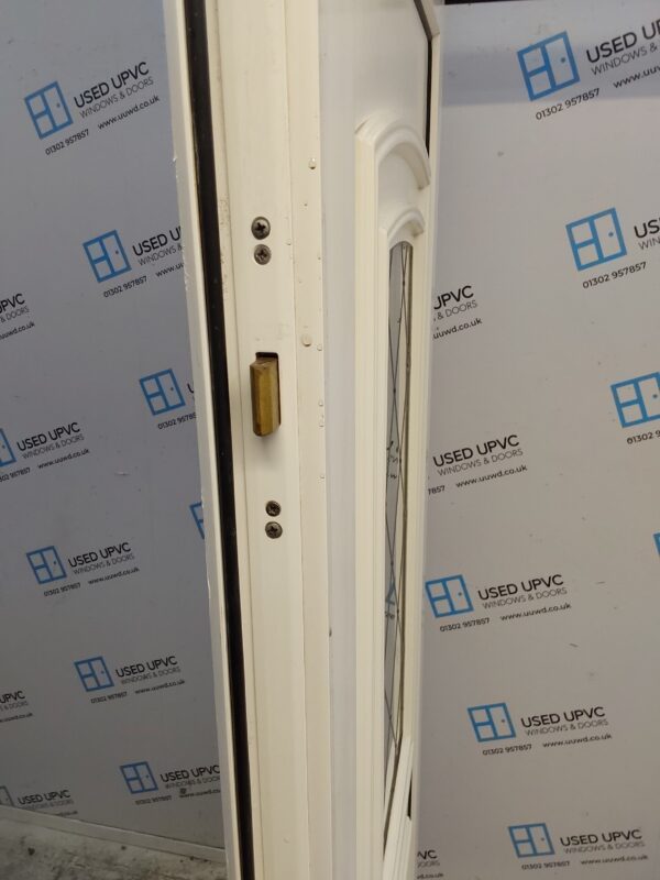 Used White Upvc Back Door And Toplight 915mm x 2285mm 0803 - Image 4