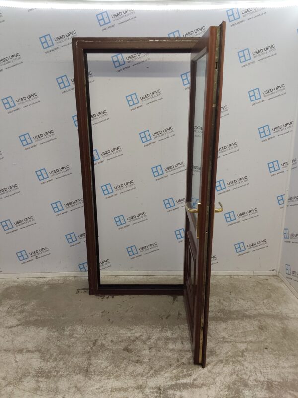 Used Woodgrain Upvc Back Door 930mm x 2055mm (Reduce To 890mm x 2035mm) 0456 - Image 3