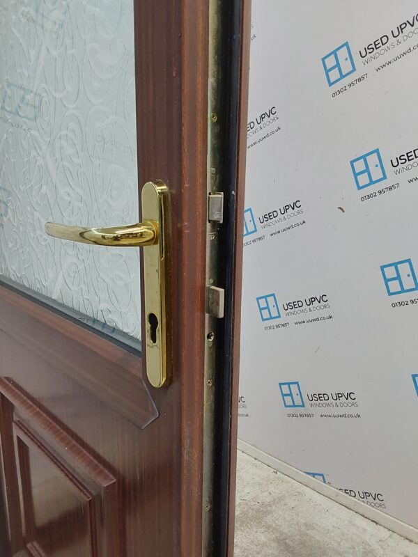 Used Woodgrain Upvc Back Door 930mm x 2055mm (Reduce To 890mm x 2035mm) 0456 - Image 5
