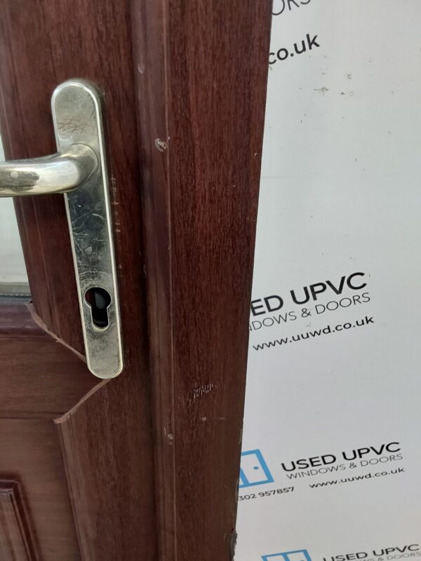 Used Rosewood Upvc Back Door 915mm x 2025mm (Reduce To 890mm) 0411 - Image 8