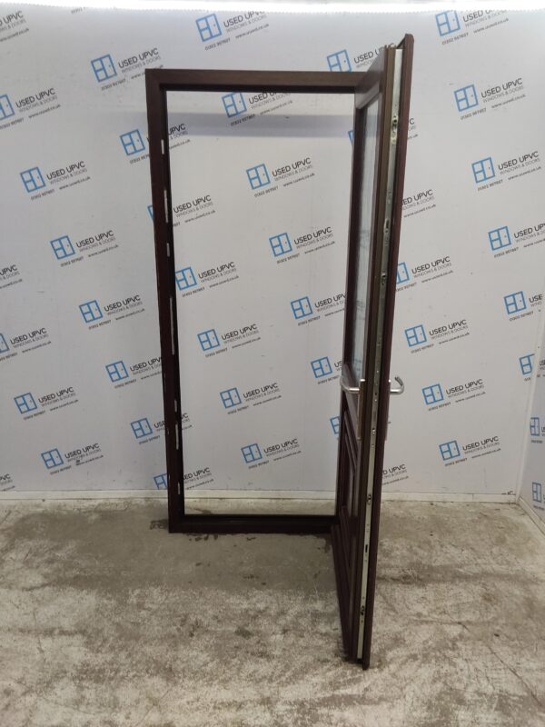 Used Rosewood Upvc Back Door 915mm x 2025mm (Reduce To 890mm) 0411 - Image 3