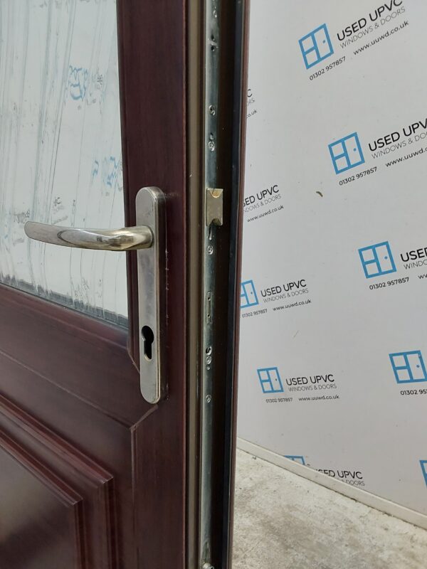 Used Rosewood Upvc Back Door 915mm x 2025mm (Reduce To 890mm) 0411 - Image 5