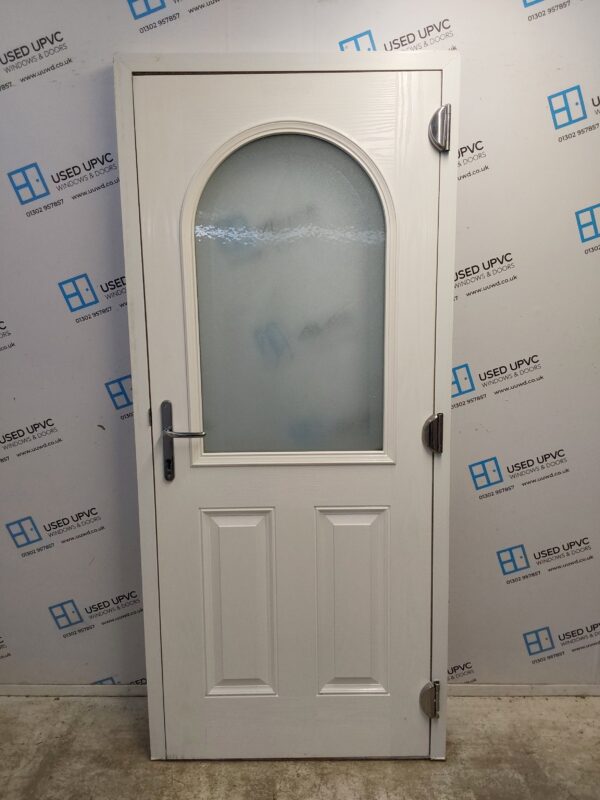 Used White Composite Back Door 920mm x 2070mm 0263 - Image 2