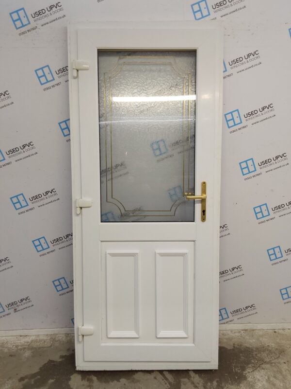 Used Woodgrain Upvc Back Door 895mm x 2085mm (Reduce To 880mm) 0029 - Image 2