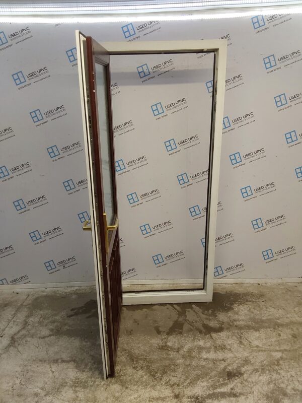 Used Woodgrain Upvc Back Door 895mm x 2085mm (Reduce To 880mm) 0029 - Image 3