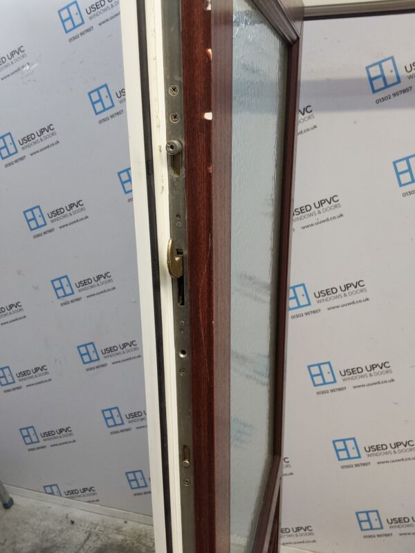 Used Woodgrain Upvc Back Door 895mm x 2085mm (Reduce To 880mm) 0029 - Image 4