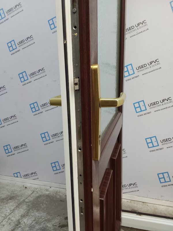 Used Woodgrain Upvc Back Door 895mm x 2085mm (Reduce To 880mm) 0029 - Image 5
