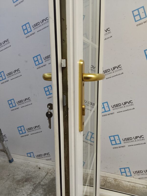 Used White Upvc French Doors 1520mm x 2080mm EA7 - Image 4