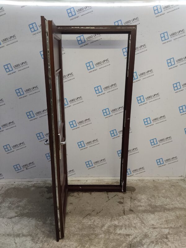 Used Rosewood Upvc Back Door 895mm x 2055mm (Reduce To 875mm) 0775 - Image 3