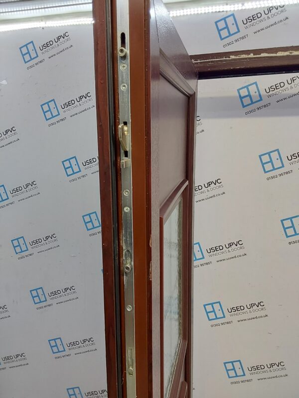 Used Rosewood Upvc Back Door 895mm x 2055mm (Reduce To 875mm) 0775 - Image 4