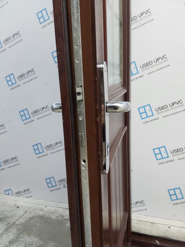 Used Rosewood Upvc Back Door 895mm x 2055mm (Reduce To 875mm) 0775 - Image 5