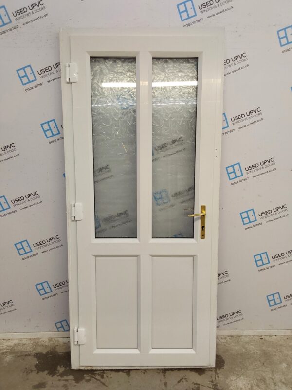 Used Woodgrain Upvc Back Door 920mm x 2055mm (Reduce To 900mm) 0699 - Image 2