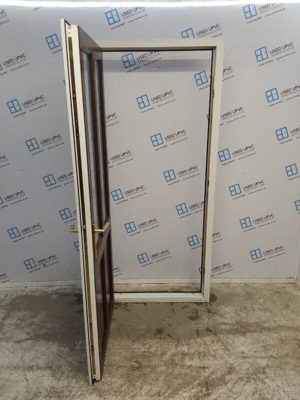 Used Woodgrain Upvc Back Door 920mm x 2055mm (Reduce To 900mm) 0699 - Image 3