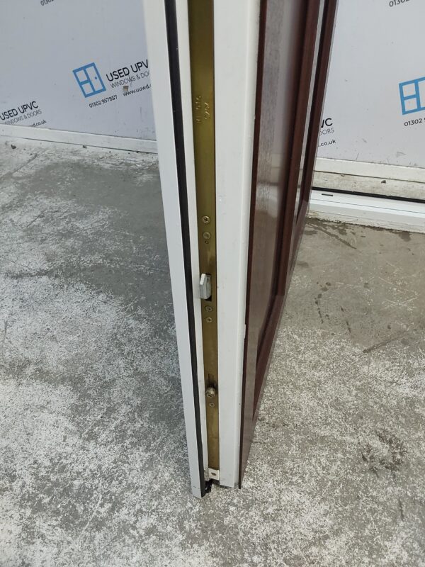 Used Woodgrain Upvc Back Door 920mm x 2055mm (Reduce To 900mm) 0699 - Image 6