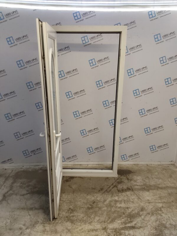 Used White Upvc Back Door 930mm x 2050mm (Reduce To 910mm) 0599 - Image 3