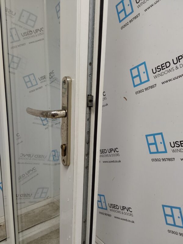 Used White Upvc French Doors 1545mm x 2125mm EA10 - Image 4