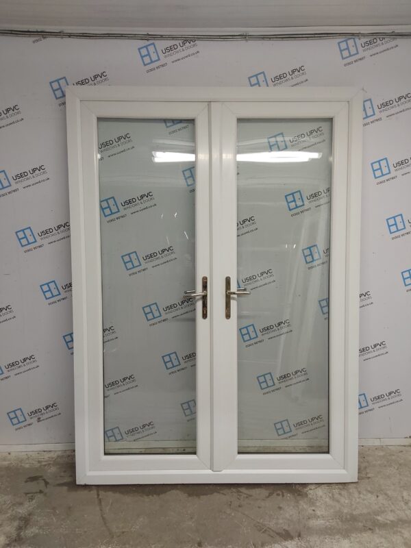 Used White Upvc French Doors 1545mm x 2125mm EA10 - Image 6