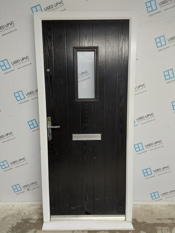 Used Black Composite Front Door 925mm x 2105mm 0699