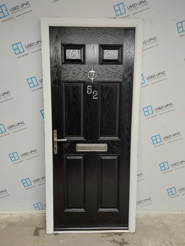 Used Black Composite Front Door 905mm x 2070mm 0544