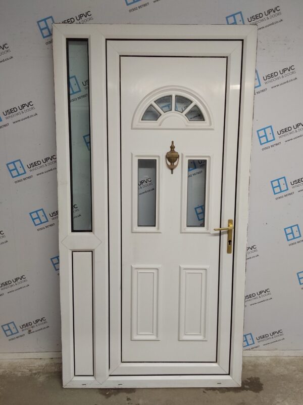 Used White Upvc Back Door And Side Panel 1110mm x 2120mm DS002