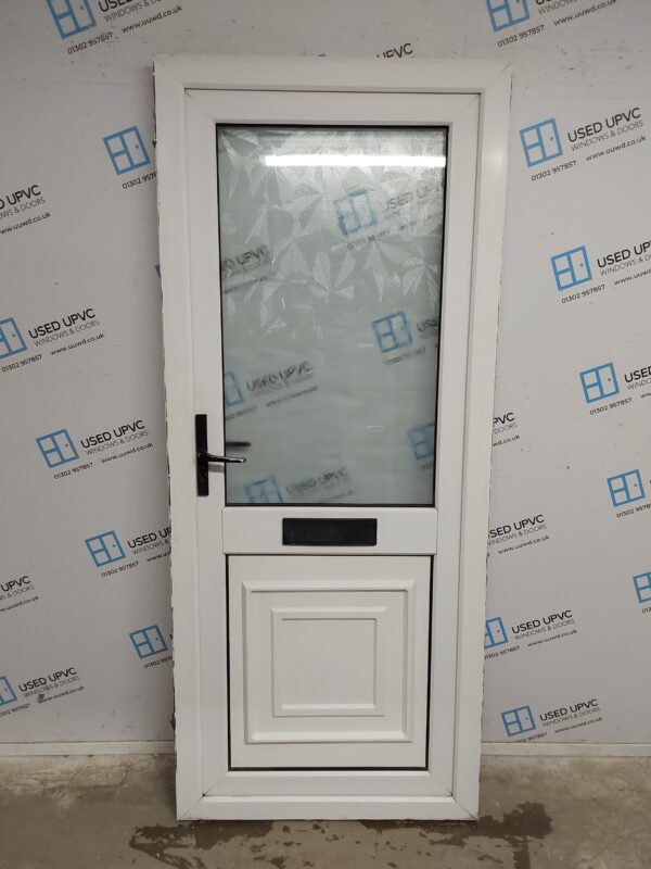 Used White Upvc Front Door 855mm x 2015mm 0403