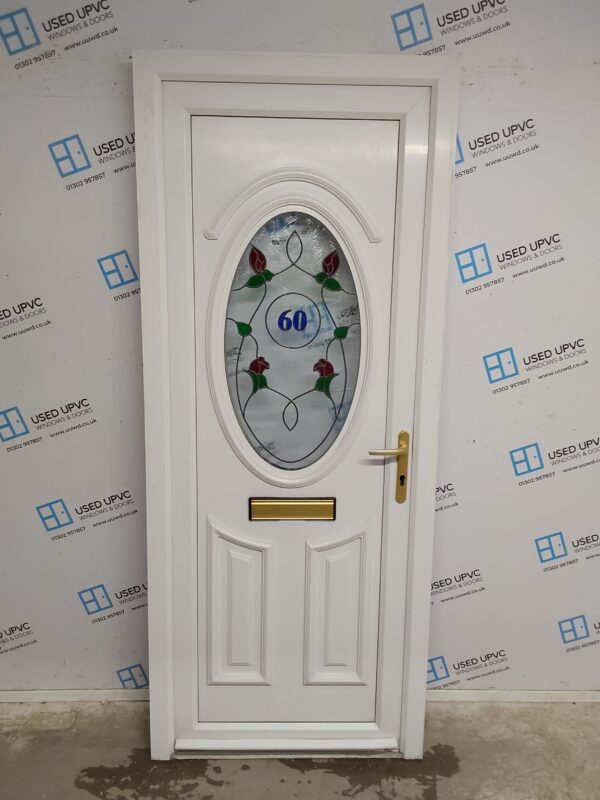 Used White Upvc Front Door 850mm x 2065mm 0369