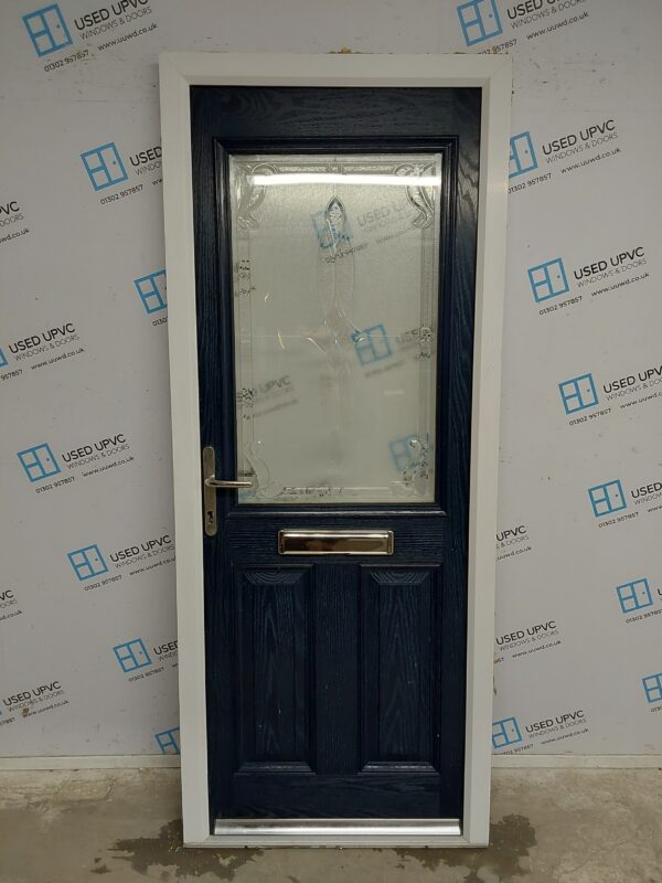 Used Dark Blue Composite Front Door 845mm x 2070mm 0263