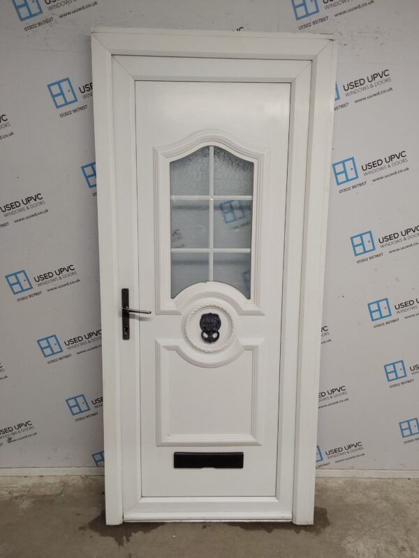 Used White Upvc Front Door 915mm x 2040mm (Reduce To 895mm x 2020mm) 0191