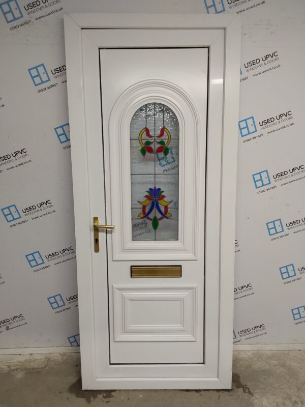 Used White Upvc Front Door 900mm x 2105mm 0189