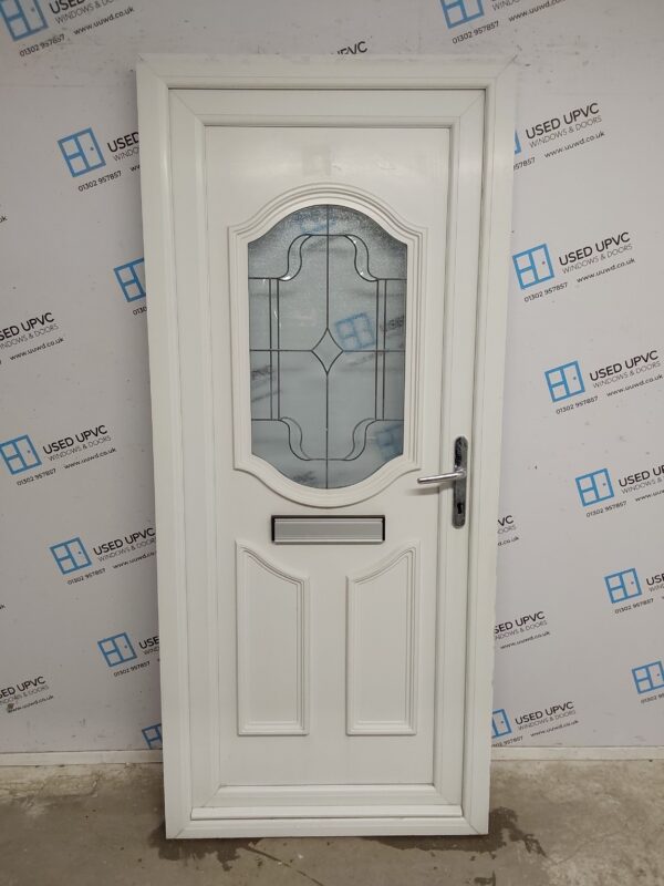 Used White Upvc Front Door 895mm x 2020mm 0188