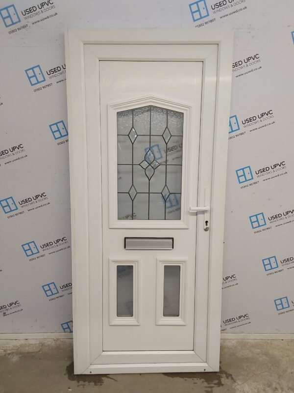 Used White Upvc Front Door 920mm x 2055mm (Reduce To 900mm) 0159