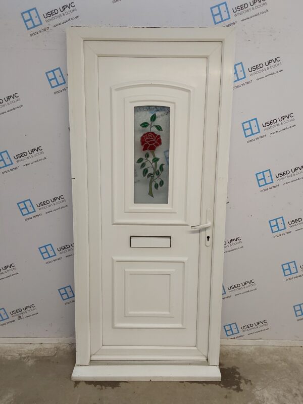 Used White Upvc Front Door 925mm x 2070mm (Reduce To 905mm) 0130