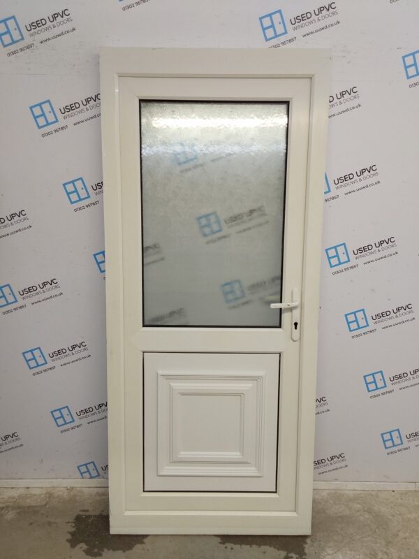 Used White Upvc Back Door 900mm x 2060mm (Reduce To 1990mm) 0120