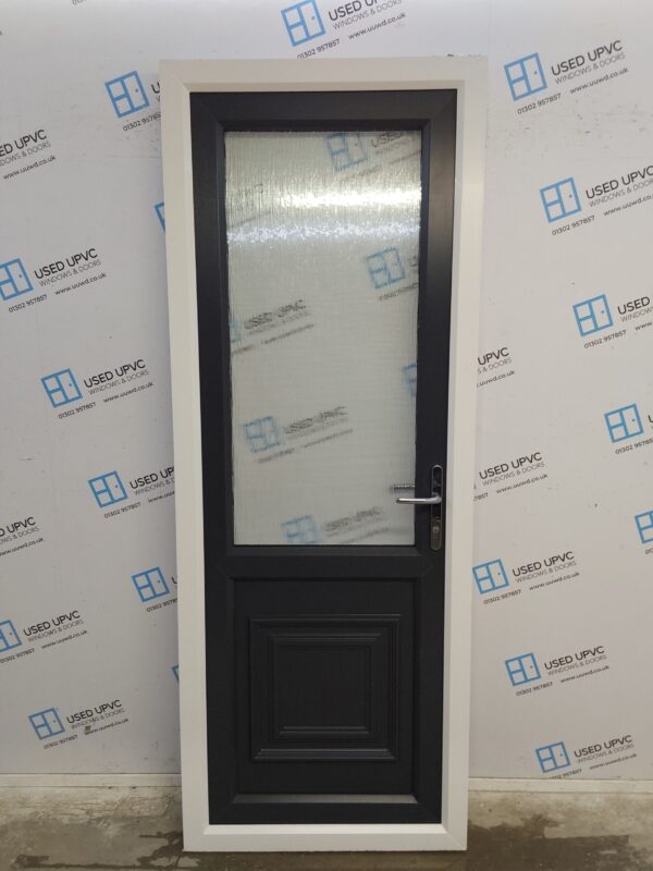 Used Anthracite Grey On White Upvc Back Door 825mm x 2180mm 0680