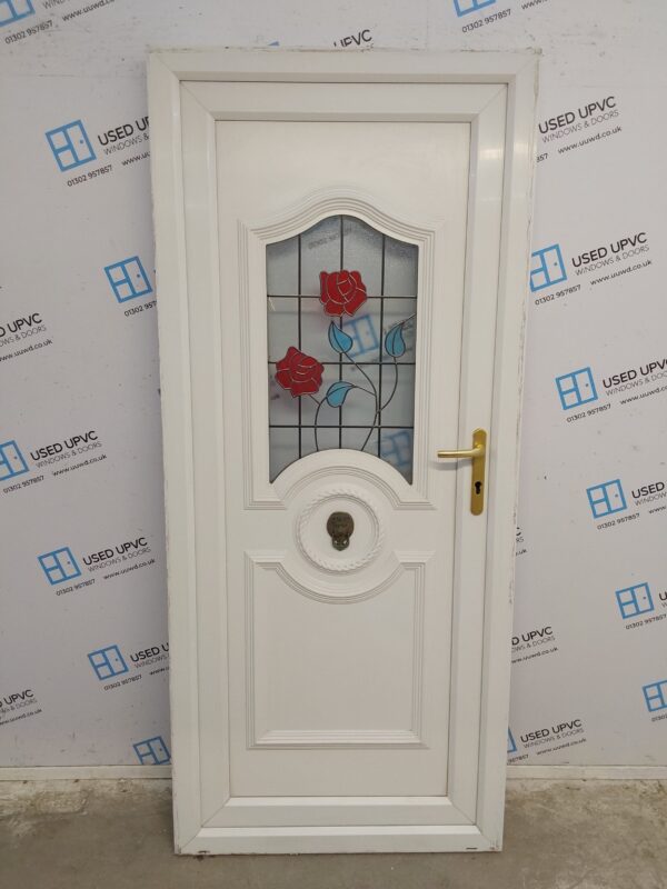 Used White Upvc Back Door 880mm x 2015mm 0830