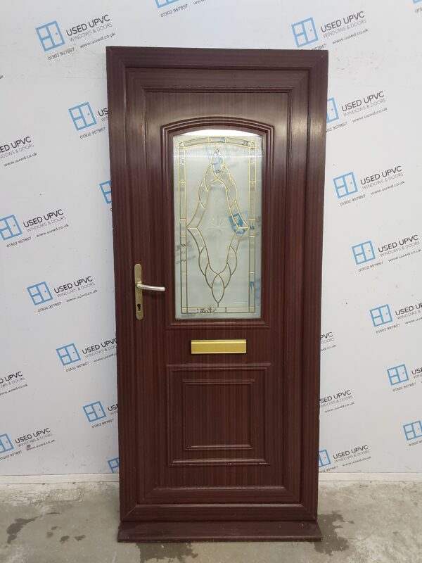 Used Woodgrain Upvc Front Door 900mm x 2080mm 0562