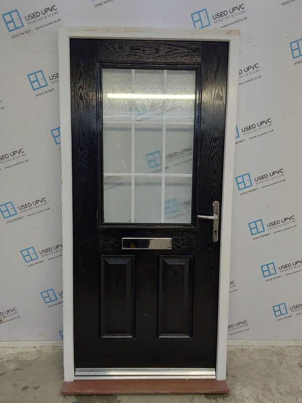 Used Black Composite Front Door 1000mm x 2090mm 0525
