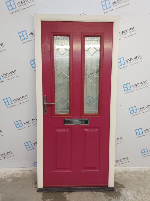 Used Red Composite Front Door 940mm x 2040mm 0330