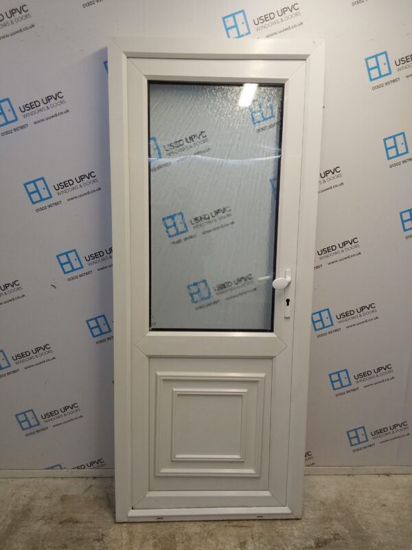 Used White Upvc Back Door 835mm x 2020mm 0286